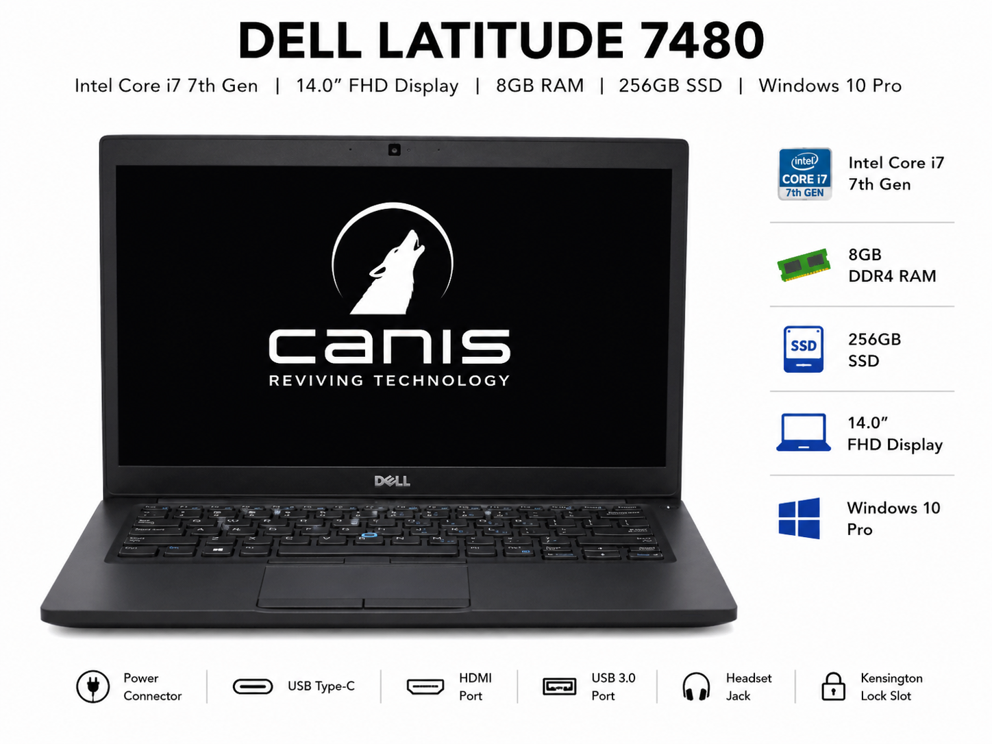DELL LATITUDE 7480 | INTEL CORE I7-7TH | 8GB-256GB SSD